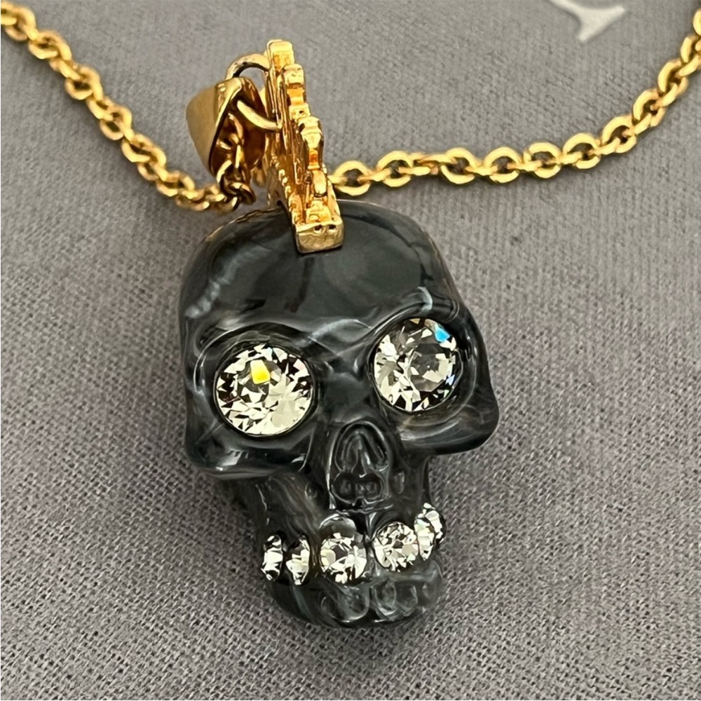 Alexander McQueen Marble Mohawk Skull Necklace - Picture 5 of 16